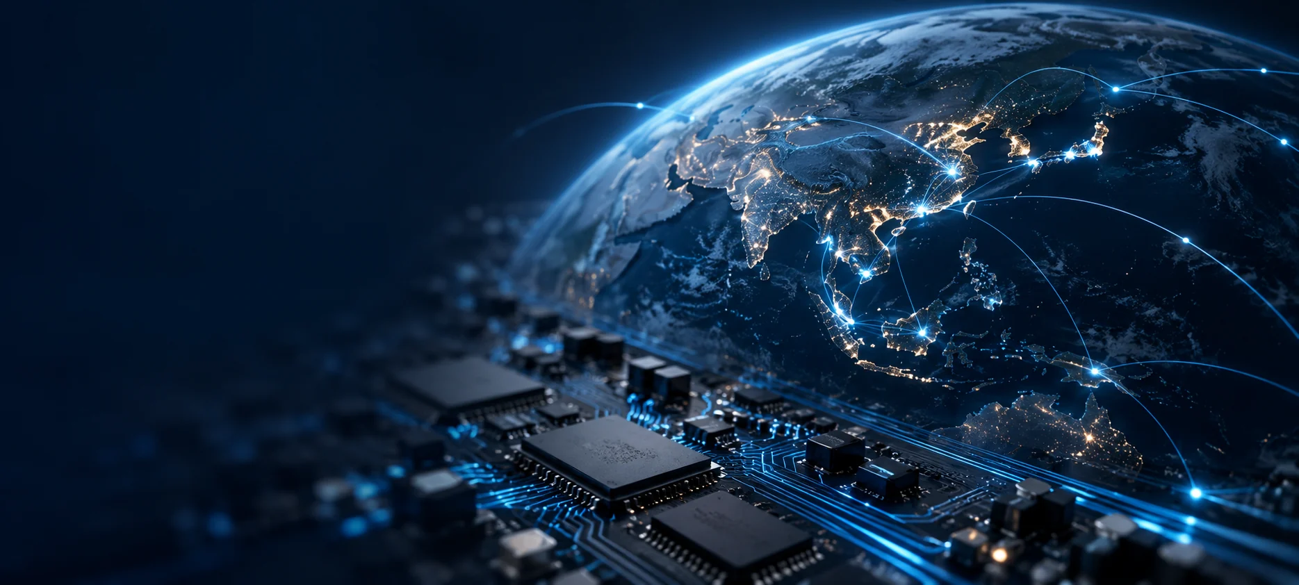 Electronic components connected to a global supply network